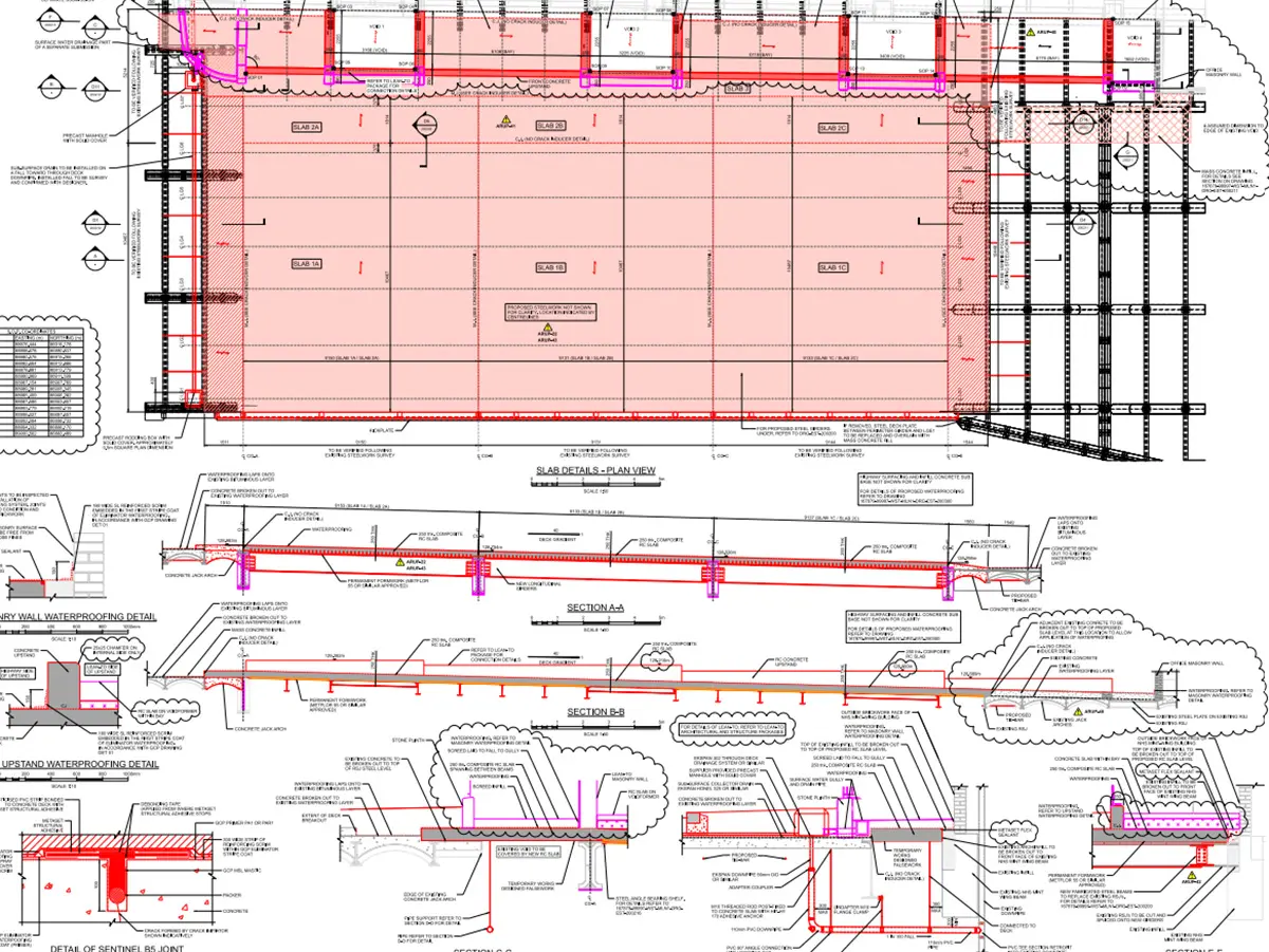 Setting out column grid and control at St Mary’s Hospital, Paddington